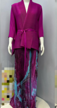 Elegant Bat Sleeve Top and Miyaki Skirt Set Two Piece Co-Ord Set